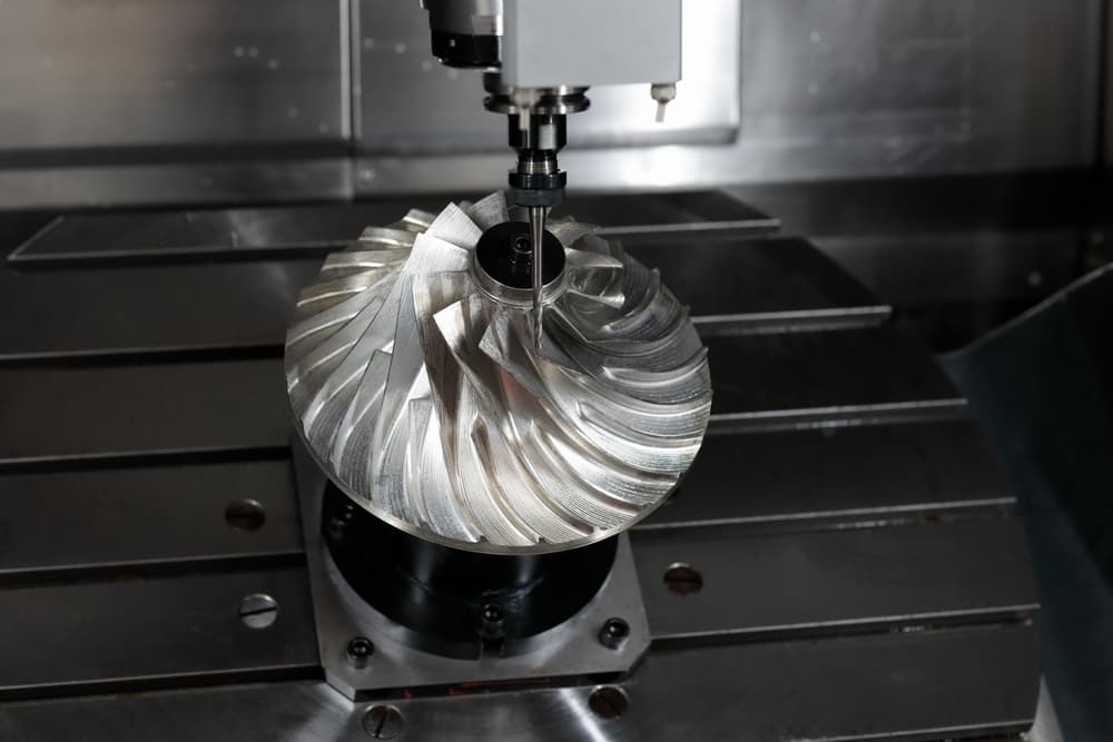 CNC machining on an impeller component