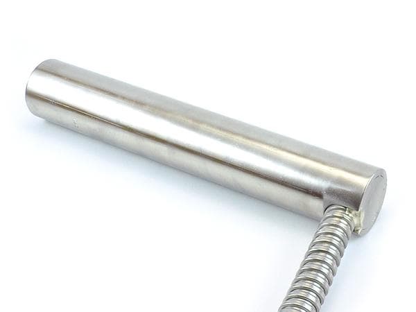 Swaged cartridge heater with right angle conduit for industrial tooling